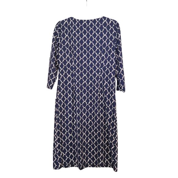 J. McLaughlin Printed Dress Knit Scoop Neck w/ Pockets & 3/4 sleeves sz L - Picture 9 of 11